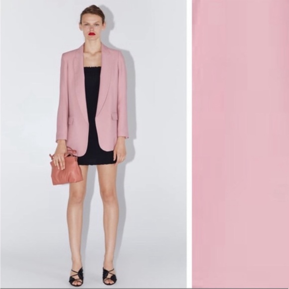 Zara | Lapel collar pale pink blazer - Picture 5 of 8